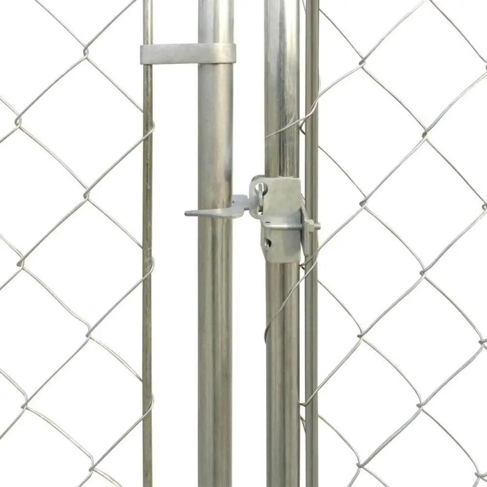 Outdoor Dog Kennel Fence Heavy Duty Large with Canopy Top 6'x6' Galvanized Steel Frame and Mesh Lockable Latch System[US-Stock]