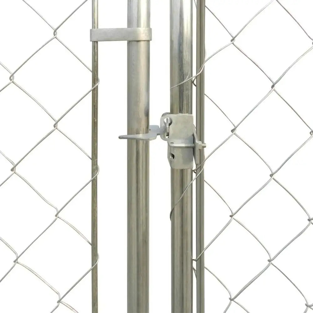 Outdoor Dog Kennel Fence Heavy Duty Large with Canopy Top 13'x6' Galvanized Steel Frame and Mesh Lockable Latch System[US-Stock]