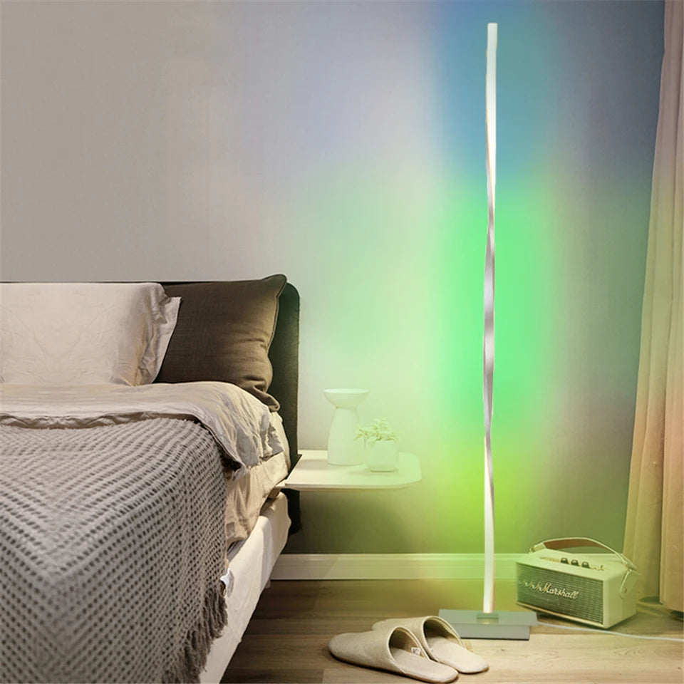 Modern Colorful LED Floor Lamps RGB Remote Corner Floor Lights European Style LED Floor Lamp For Bedroom Decoracion