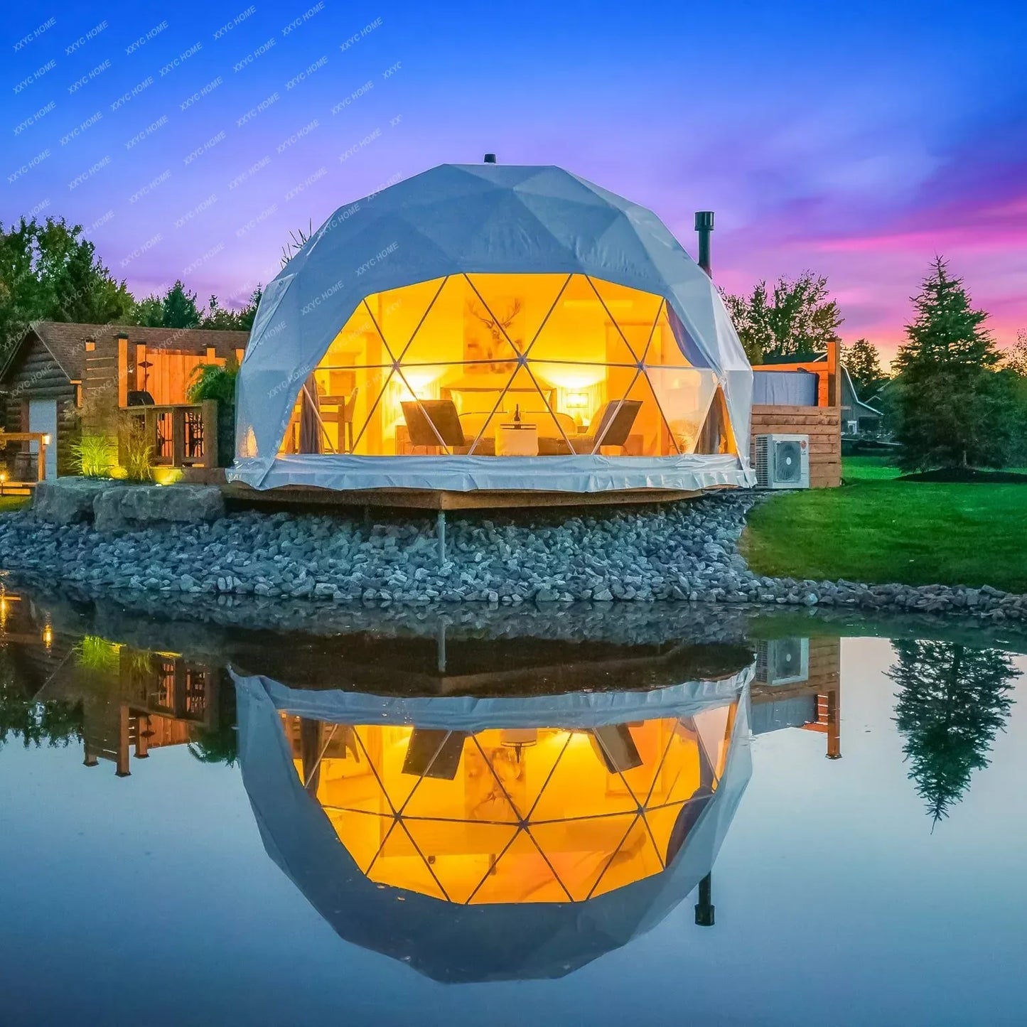 Transparent Geodesic Luxury Dome Hotel Manor Tents Resort Forest Geodesic Dome Half Domos Pvc Geodesic Dome for Camping Tent